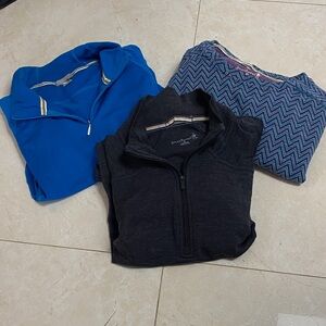 Lot of 3 Smartwool Tops Shirts Merino Baselayer XL  Turquoise Dark Grey Pattern
